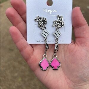 Make an offer- Pink Spade Dangle Earrings OBO
